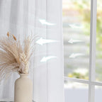 MYSKY HOME White Curtains 95 Inches Long Semi Sheer Drapes Light Filtering - Image 4