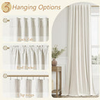 Extra Long 100% Blackout Linen Curtains - Image 5