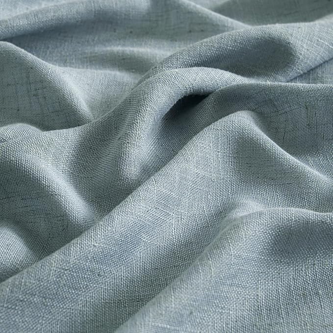 MIULEE Dusty Blue Linen Curtains 52x108 Inch Long Soft Thick Linen Textured | - Image 3
