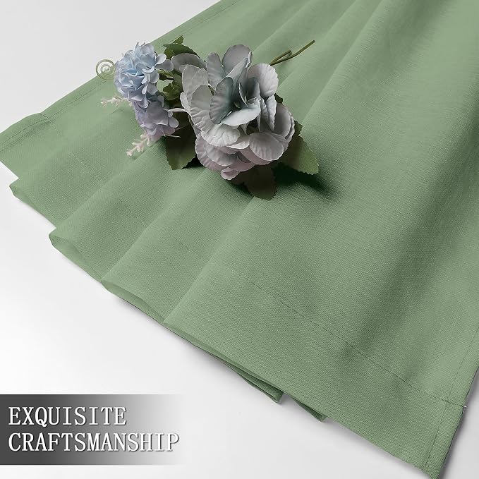 Tollpiz Short Sheer Curtains Linen Textured Living Room Curtain Sheers Light - Image 7