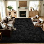 9x12 Extra Large Black Fluffy Area Rug Non-Slip - Image 3