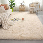 Amdrebio Beige Boho Fluffy Kids Area Rug 4x6 - Image 5