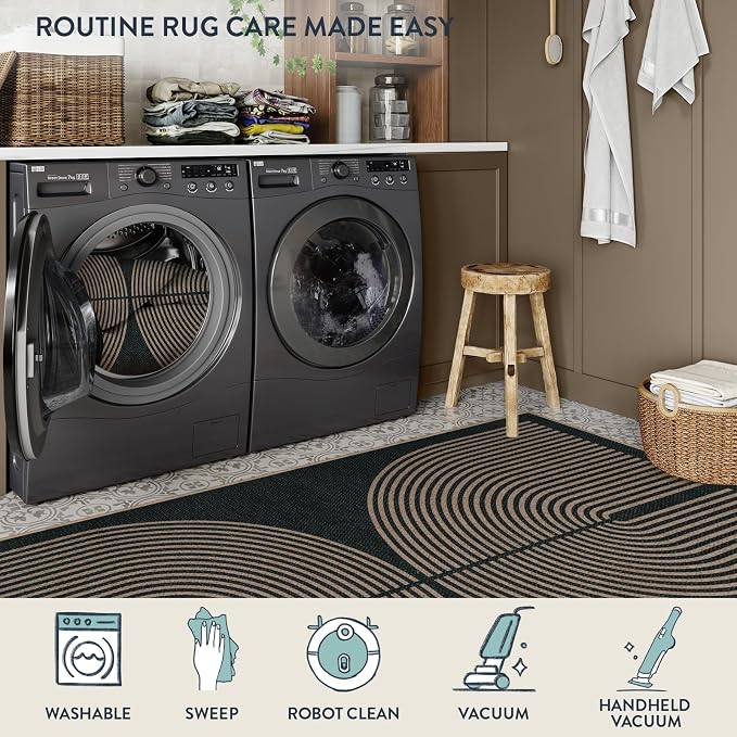 Lahome Enfys Rainbow Easy Jute Outdoor Carpet, Washable Rugs 9x12 - Image 5