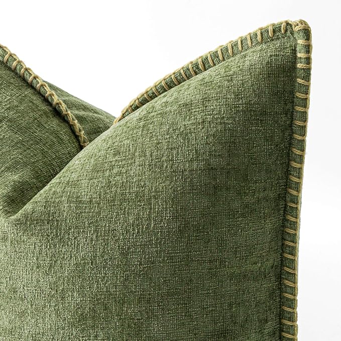MIULEE Decorative Couch Throw Pillow Covers 20x20 Inch Sage Green 2 Pack | - Image 2