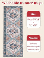 SERISSA 2'6"x8' Washable Non Slip Boho Runner Rug - Image 2