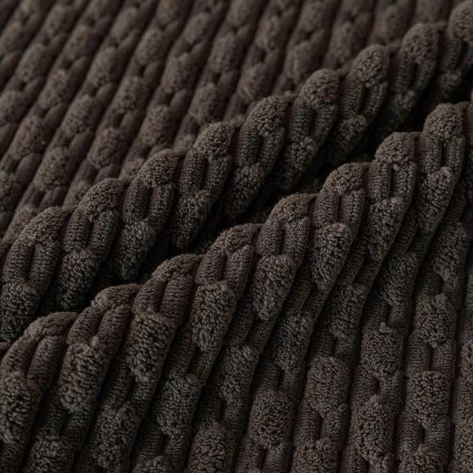 Set of 4 Beige Brown Coffee Decorative Throw Pillow Covers 12x20 Inch Corduroy - Image 5
