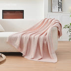 CozeCube Pink Seed Stitch Throw Blanket 60"x80", Farmhouse Decor | Blanket - Image 4
