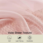 Blush Valances for Windows, Blush Sheer Curtains 14 Inch Length 2 Pack Kitchen - Image 3