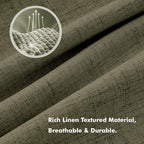 MIULEE 100% Blackout Linen Curtains 42 x 72 Inch Light Olive Green 2 Panels | - Image 3