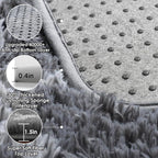 8x10 Area Rugs for Living Room, Fluffy Grey and White Bedroom Geometric Rug | - Image 4
