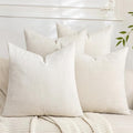 Set of 4 Soft Textured Decorative Throw Pillow Covers 18x18 Inch Cozy Farmhouse by Cozoomy
