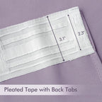 MIULEE Lilac Back Tab Blackout Curtains 52x120 Inch Long 2 Panels Set | Rod - Image 4