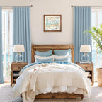Dusty Blue Blackout Curtains for Living Room 84 Inch Length 2 Panel Farmhouse - Image 2