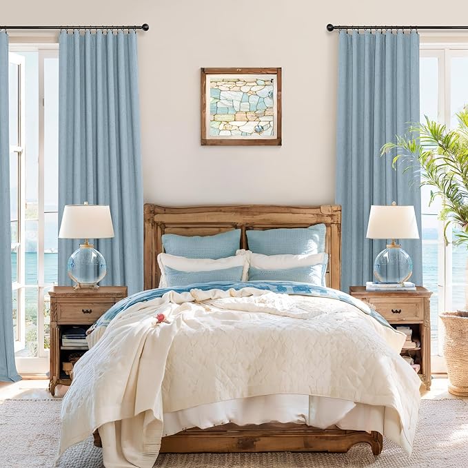 Light Blue Blackout Curtains 96 Inches Long - Image 2