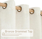 48 Inch Length Semi Sheer Linen Curtains - Image 4