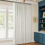 100% Blackout Pinch Pleated Linen 84 Inch Curtains 60 Inch Width Natural | 2 by Twodrapes