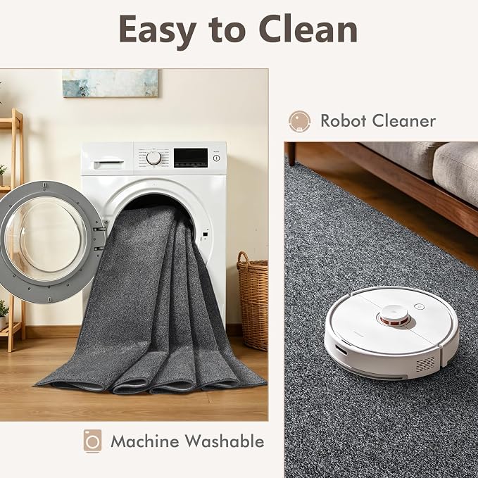 2x6 Black/White Runner Rug Washable Non-Slip - Image 6