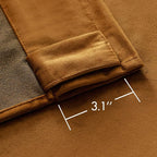 MIULEE Velvet Curtains 52x63 inches 2 Panels Gold Brown Blackout Curtains | - Image 3