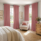 MIULEE 100% Blackout Linen Curtains 42 x 84 Inch Dusty Rose Pink 2 Panels | - Image 8
