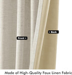 MIULEE 100% Blackout Linen Curtains 42 x 96 Inch Light Cream 2 Panels | Thermal - Image 6