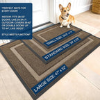 OLANLY Front Door Mat 23.5x15.5, All-Season Heavy-Duty Rubber Doormat | Brown - Image 2