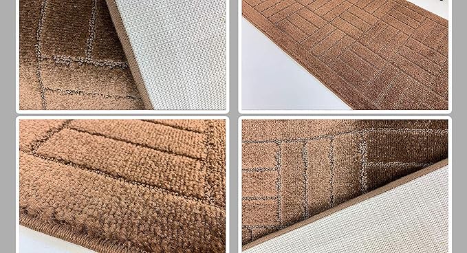 12 ft Long Brown Hallway Kitchen Runner Rug Non-Slip Washable, Custom Size - Image 6