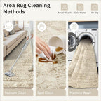 Soalmost 6x9 Area Rug for Living Room Washable Non-Slip Rugs Light Brown | - Image 8