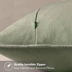 MIULEE Decorative Linen Euro Sham Pillow Covers 24x24 Sage Green | Boho - Image 3