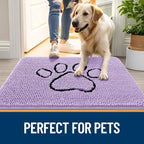 OLANLY Dog Door Mat for Muddy Paws 48x30, Paw Print Design Chenille Mud Mat | - Image 6