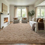 7x10 Large Beige Fluffy Soft Area Rug Non-Slip - Image 3