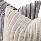 decorUhome Fall Faux Fur Throw Pillow Covers 24x24 Set of 2 Brown White | - Image 2