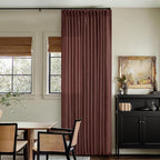 Chestnut Brown Thick Linen Pinch Pleated Curtains 120 Inches Long 2 Panels | by Twodrapes