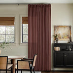 Dark Terracotta 80 Inch Pinch Pleated Linen Semi Sheer Curtains 2 Panels | - Image 6