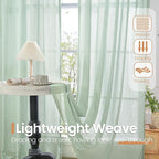 BGment Sage Green Linen Curtains 54 Inch Length - Image 4