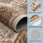 GarveeHome 9x12 Brown Washable Large Area Rug Living Room Rug Non Slip | Soft - Image 3
