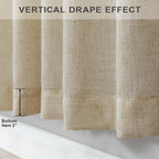 Burlywood Birch Flax Linen Curtains 84 Inch Length 2 Panels - Image 8