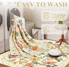 DUKINO 2.6x8 Hallway Runner Rug, Washable Runner Rug Non Slip, Floral Indoor Rug - Image 8
