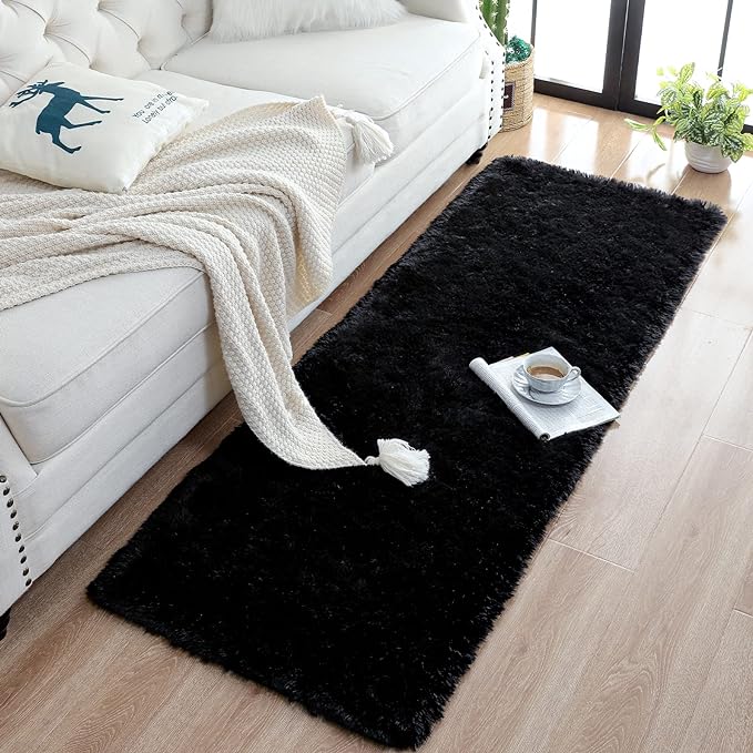 Chicrug Soft Runner Rugs for Bedroom Living Room Plush Fluffy Rug 2x7 | Shag - Image 4