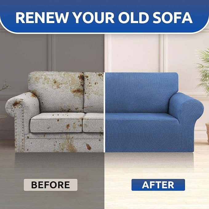 Stretch Couch Covers for Sofa, 3 Cushion Couch Slipcover, Riverside | 1-Piece - Image 8