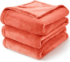 BEDELITE Fleece Blanket Soft Plush Twin Size Blanket Coral Red 60"x80" | Ultra - Image 8