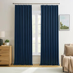 Navy Blackout Curtains 72 Wide x 84 inch Long 2 Panels by KEQIAOSUOCAI