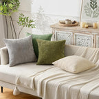 MIULEE Decorative Couch Throw Pillow Covers 18x18 Inch Sage Green 2 Pack | - Image 3