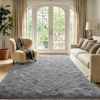 Noahas 4'x5'3'' Grey Fluffy Soft Area Rug Non-Slip - Image 2