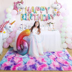 4x6 Tie-Dyed Pink Purple Blue Fluffy Area Rug Non-Slip - Image 4