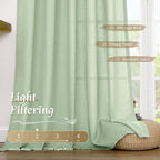 Small Window Linen Curtains 45 Inch Length - Image 4