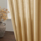 Extra Long Gold Yellow Linen Curtains 120 Inch - Image 4