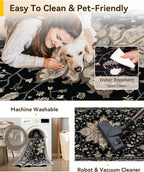 RELEANY Washable Area Rug, Square 8'x8', Water Repellent, Pet Friendly - Image 4
