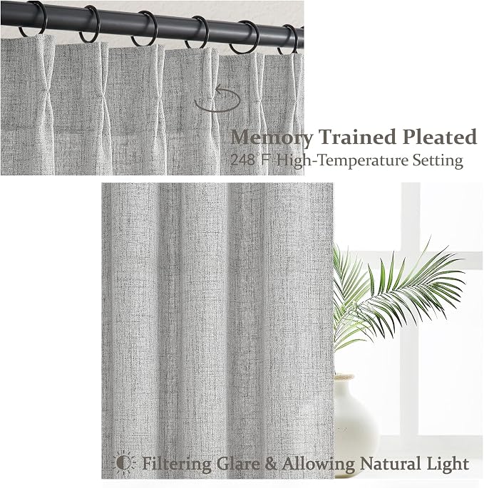 Light Gray Semi Sheer Viral 90 Inch Long Curtains - Image 4
