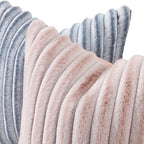 decorUhome Fall Faux Fur Throw Pillow Covers 20x20 Set of 2 Pink White | - Image 2