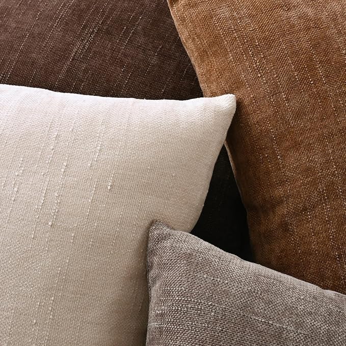 Set of 4 Soft Textured Decorative Throw Pillow Covers 26x26 Inch Cozy Farmhouse - Image 6